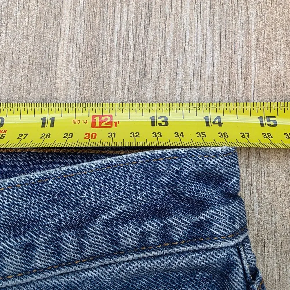 Levi's 501 Jeans Womens 27x26 Distressed Crop Button Fly Straight Leg Blue - Picture 7 of 16